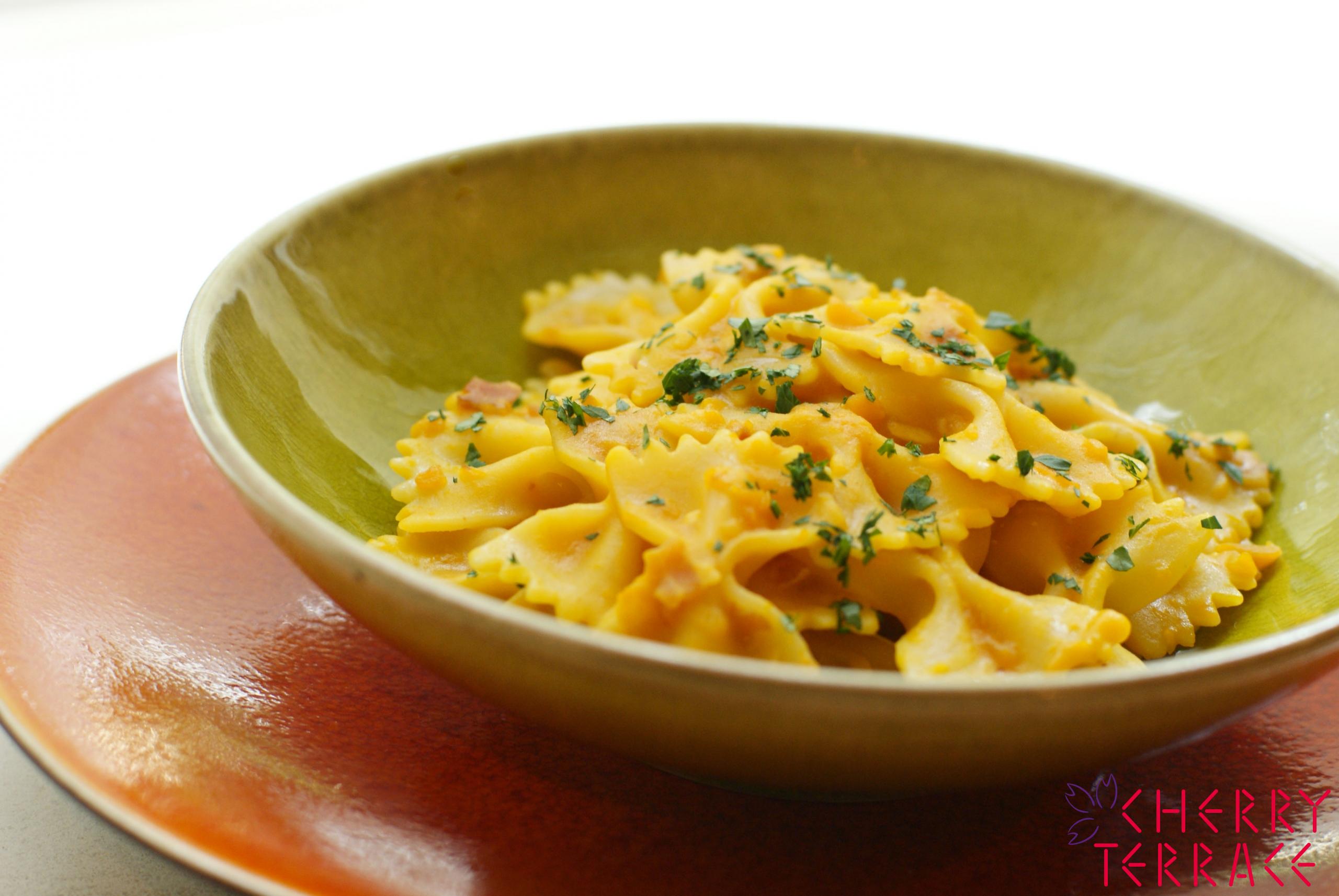 かぼちゃのファルファッレ（ショートパスタ）