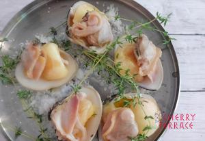 桃とタイムで楽しむはまぐり