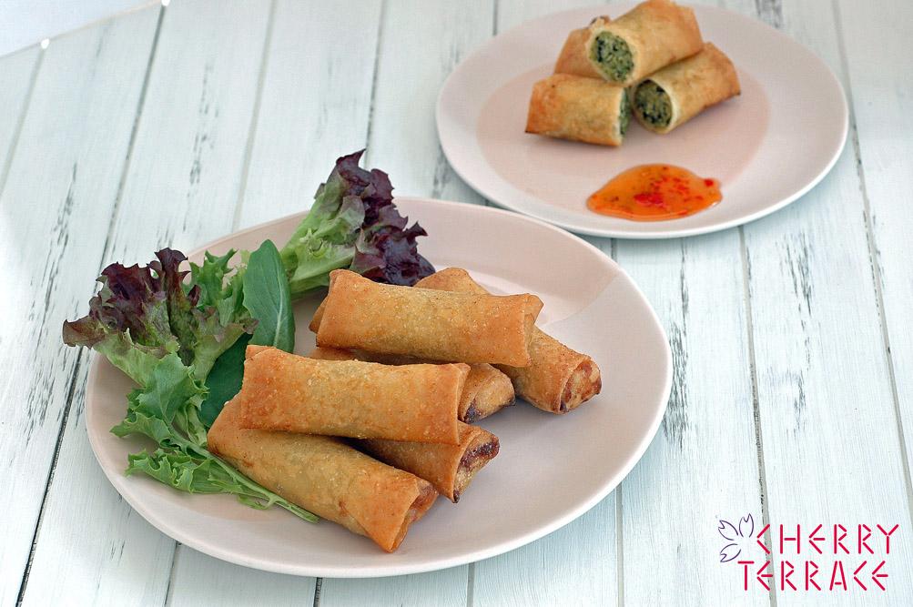 グリーンペーストを使った　揚げ春巻き